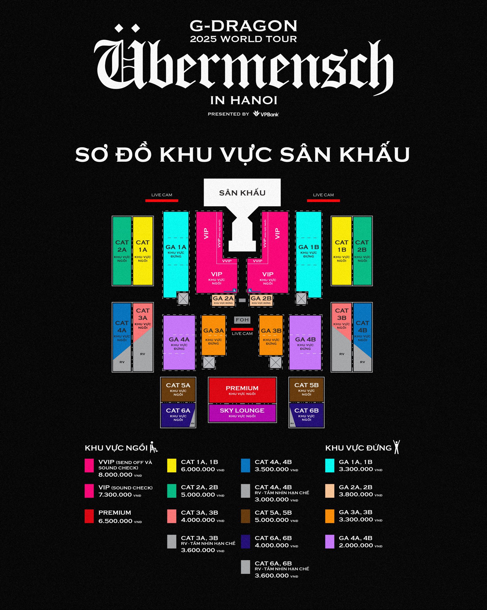 G-Dragon công bố seat map và giá vé concert Hà Nội: Giá quá vừa ý, quyền lợi “độc nhất” chỉ Việt Nam mới có!- Ảnh 2.