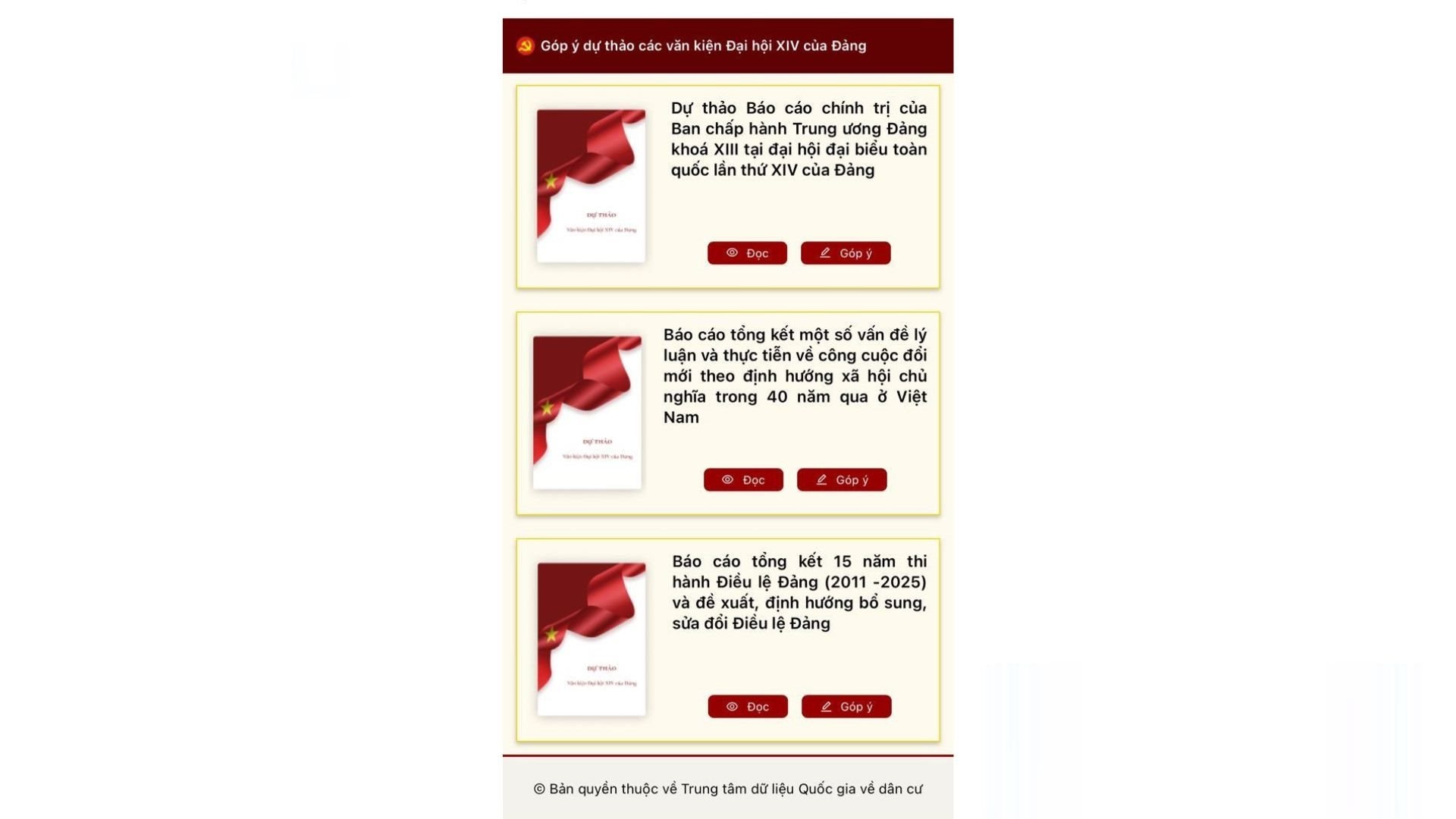 Người dân có thể đóng góp ý kiến đối với dự thảo các Văn kiện Đại hội XIV của Đảng tại nhà, ngay trên VNeID- Ảnh 3. Người dân có thể đóng góp ý kiến đối với dự thảo các Văn kiện Đại hội XIV của Đảng tại nhà, ngay trên VNeID- Ảnh 3.