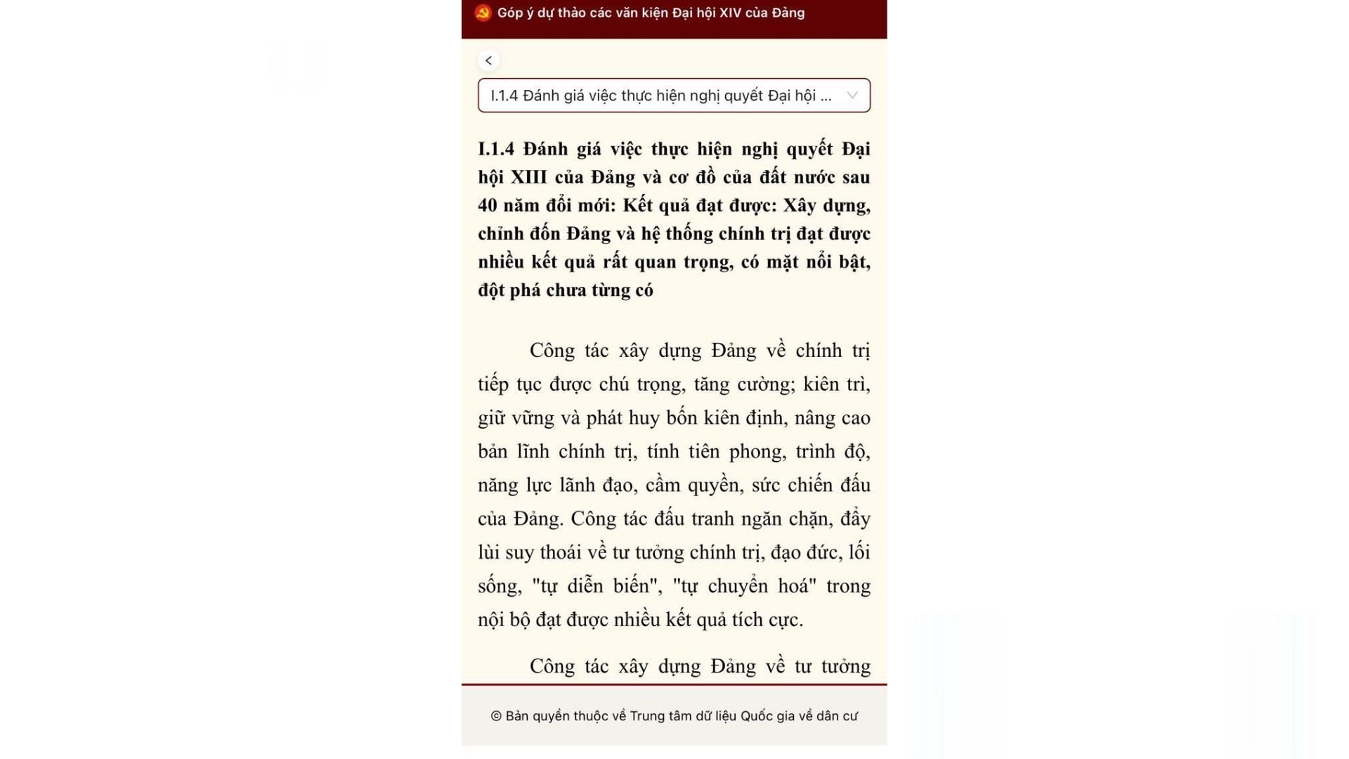 Người dân có thể đóng góp ý kiến đối với dự thảo các Văn kiện Đại hội XIV của Đảng tại nhà, ngay trên VNeID- Ảnh 5. Người dân có thể đóng góp ý kiến đối với dự thảo các Văn kiện Đại hội XIV của Đảng tại nhà, ngay trên VNeID- Ảnh 5.