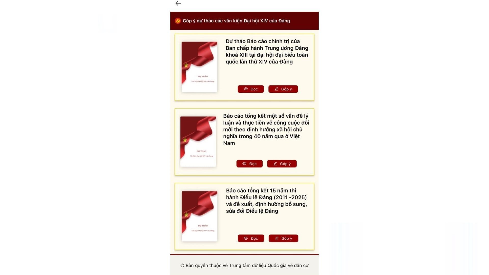 Người dân có thể đóng góp ý kiến đối với dự thảo các Văn kiện Đại hội XIV của Đảng tại nhà, ngay trên VNeID- Ảnh 6. Người dân có thể đóng góp ý kiến đối với dự thảo các Văn kiện Đại hội XIV của Đảng tại nhà, ngay trên VNeID- Ảnh 6.