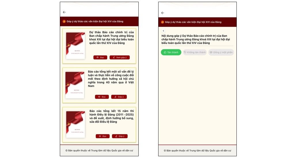 Người dân có thể đóng góp ý kiến đối với dự thảo các Văn kiện Đại hội XIV của Đảng tại nhà, ngay trên VNeID- Ảnh 9. Người dân có thể đóng góp ý kiến đối với dự thảo các Văn kiện Đại hội XIV của Đảng tại nhà, ngay trên VNeID- Ảnh 9.