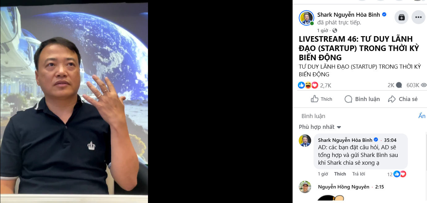 Shark Bình livestream trưa 6-10, kể chuyện sắp phá sản nhiều lần- Ảnh 1. Shark Bình livestream trưa 6-10, kể chuyện sắp phá sản nhiều lần- Ảnh 1.