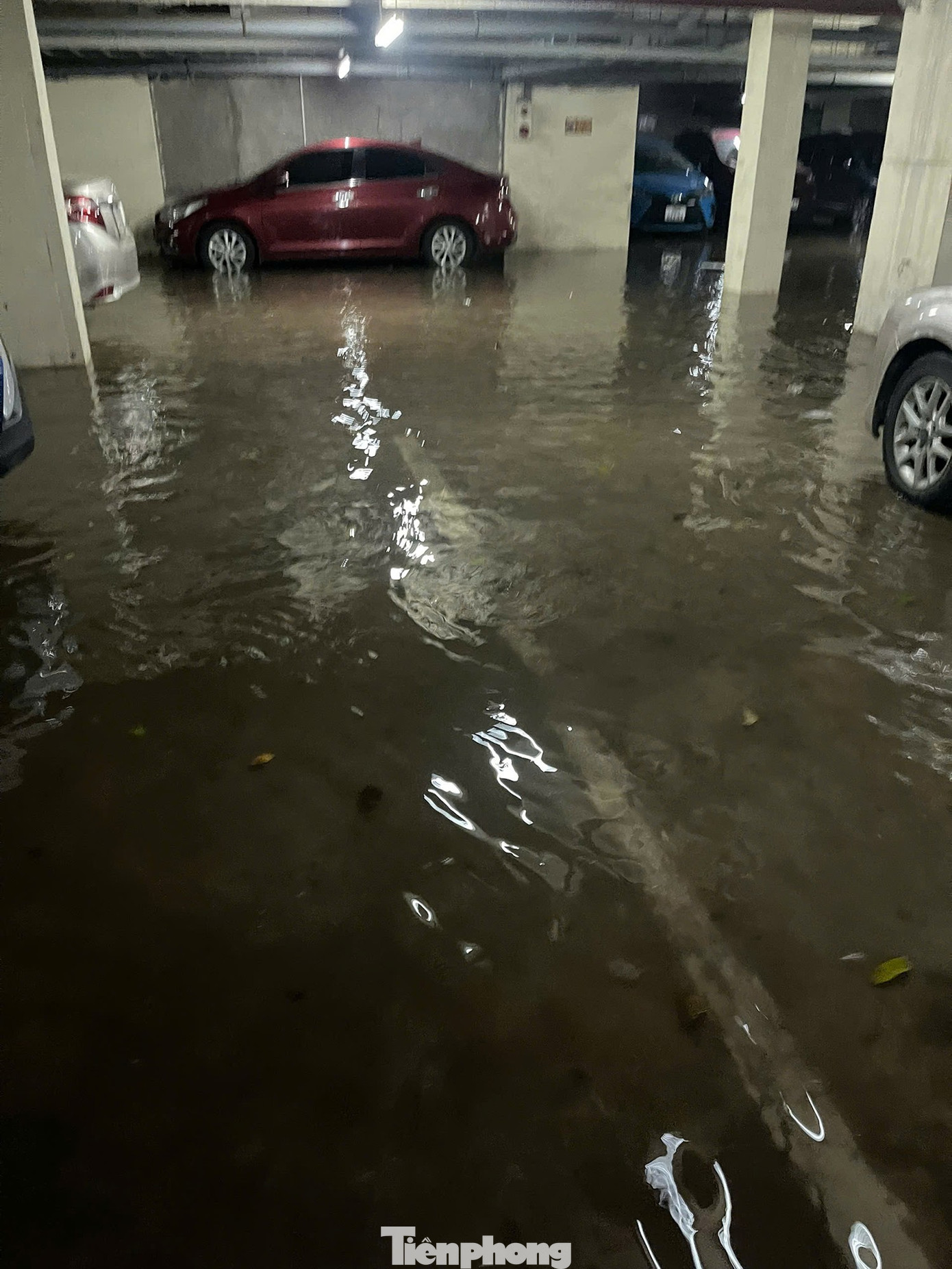 Hầm chung cư thành bể nước khổng lồ, thủy kích hàng trăm xe máy và ôtô- Ảnh 4.