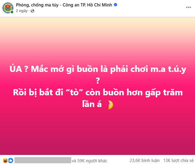Admin fanpage Phòng, chống ma túy - Công an TP. Hồ Chí Minh là ai mà Admin fanpage Phòng, chống ma túy - Công an TP. Hồ Chí Minh là ai mà