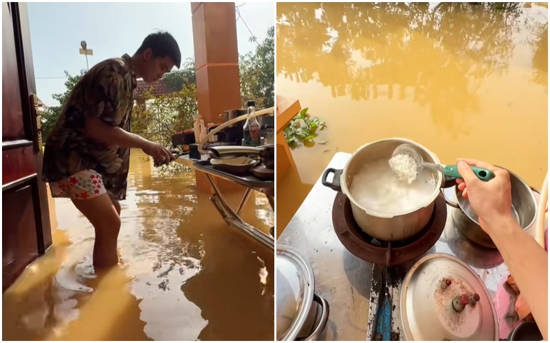 Chồng Bắc Ninh lội nước lũ lịch sử nấu "cơm cữ của Hoàng hậu" hút triệu view- Ảnh 2. Chồng Bắc Ninh lội nước lũ lịch sử nấu "cơm cữ của Hoàng hậu" hút triệu view- Ảnh 2.
