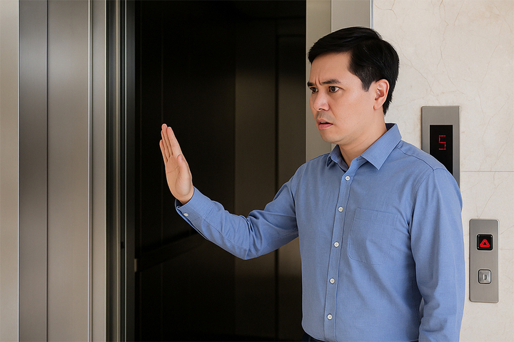 Dấu hiệu thang máy có sự cố, bạn không nên bước vào kẻo nguy hiểm- Ảnh 1. Dấu hiệu thang máy có sự cố, bạn không nên bước vào kẻo nguy hiểm- Ảnh 1.