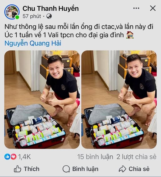 Chu Thanh Huyền khoe Quang Hải mang vali đầy thực phẩm chức năng từ nước ngoài về: Luật sư nói gì?- Ảnh 1.
