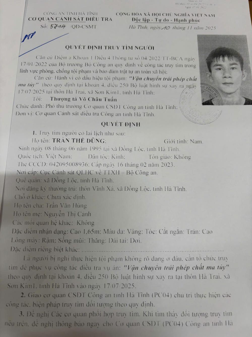 Ai thấy Nguyễn Thế Dũng sinh năm 1995, báo ngay cơ quan công an nơi gần nhất- Ảnh 1. Ai thấy Nguyễn Thế Dũng sinh năm 1995, báo ngay cơ quan công an nơi gần nhất- Ảnh 1.