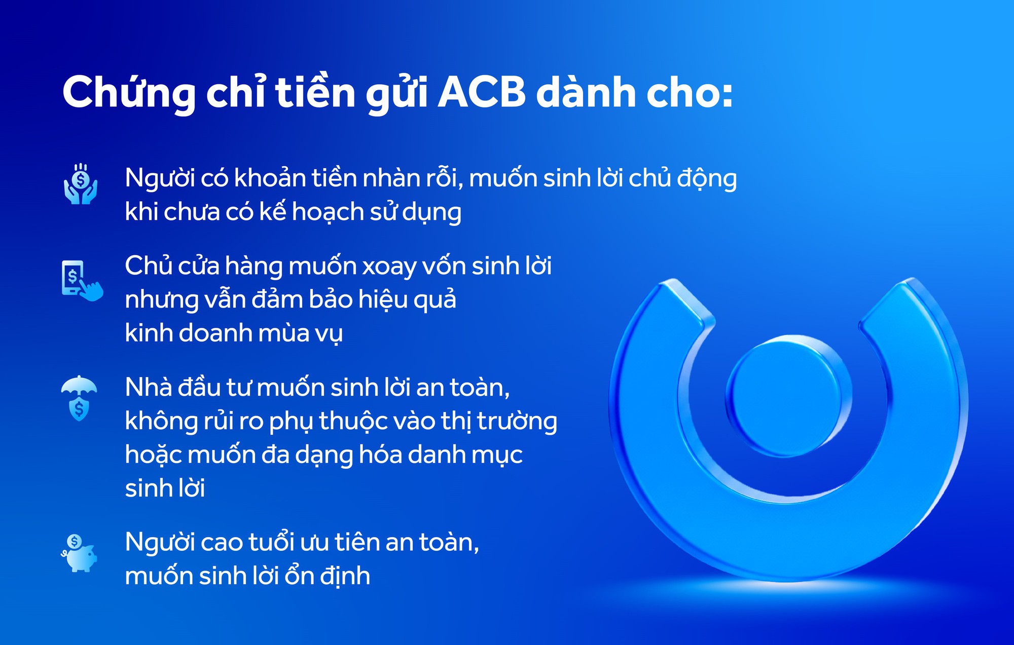 Chứng chỉ tiền gửi ACB: Sinh lời từ 