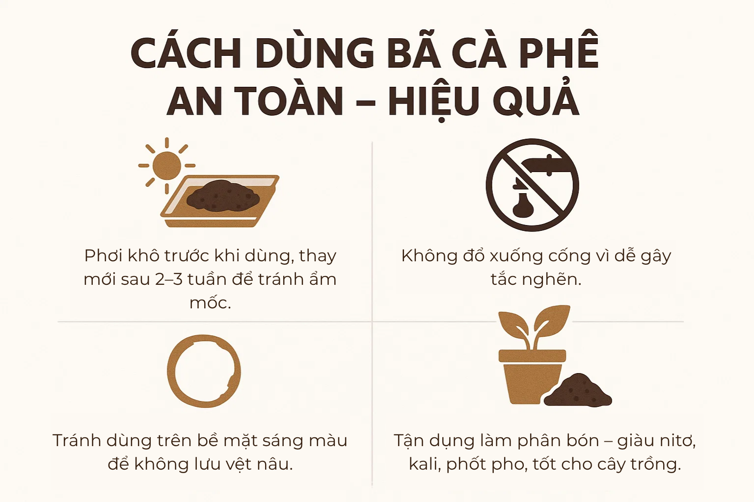 Loại bã đồ uống ai cũng bỏ đi lại là 