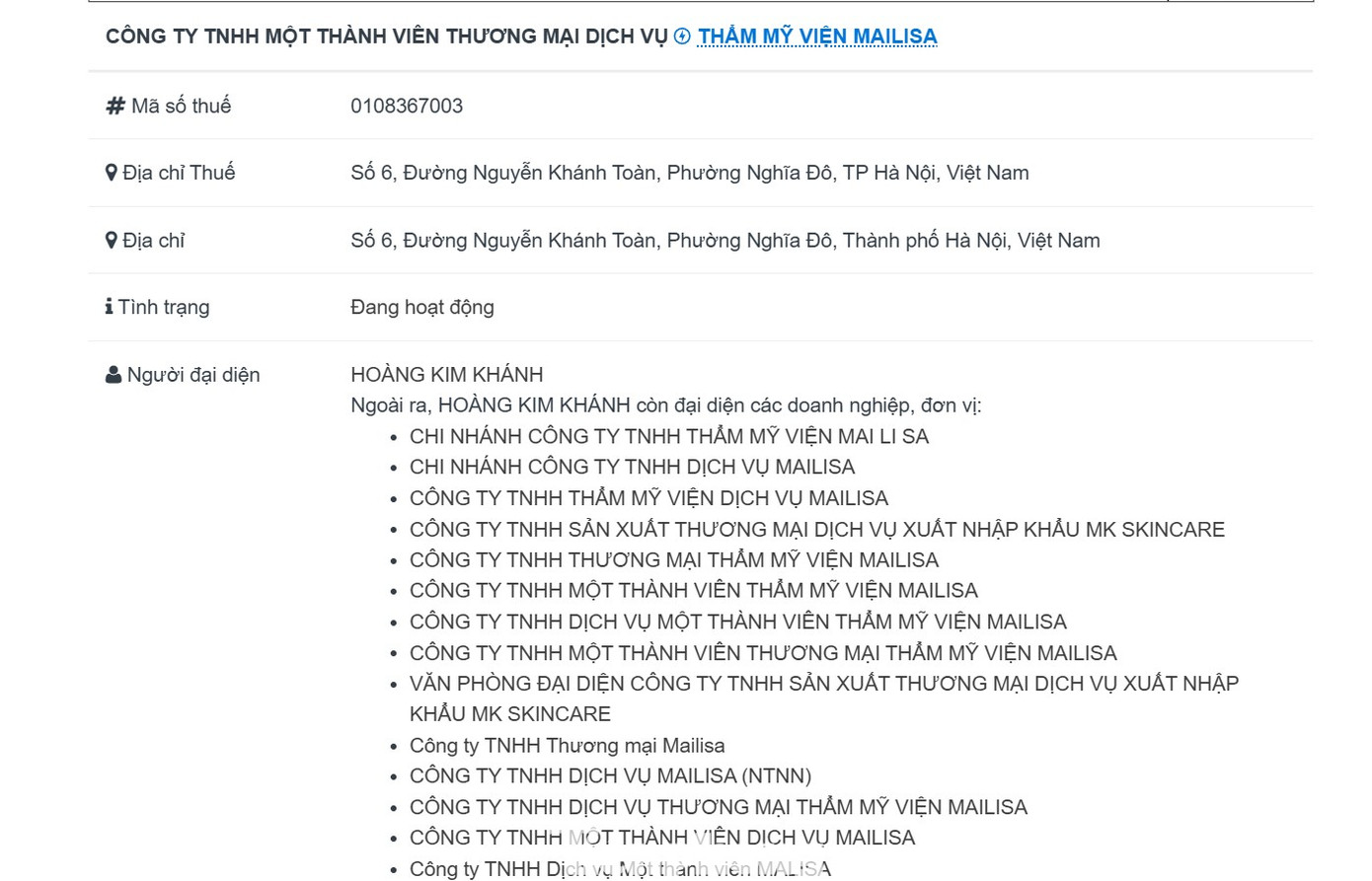 Choáng với hồ sơ doanh nghiệp của 'bà trùm' Mailisa đang bị công an khám xét- Ảnh 2.