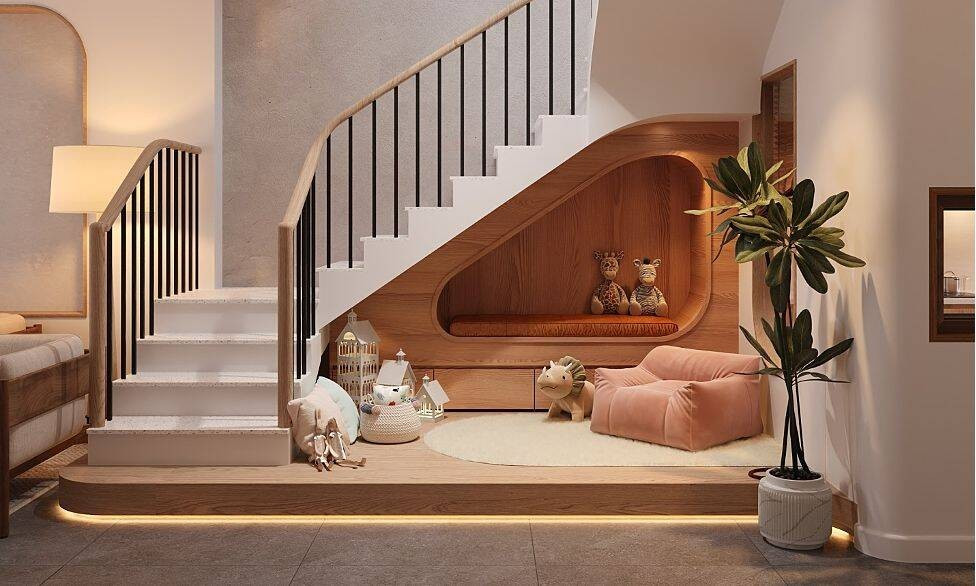 Những ý tưởng biến gầm cầu thang thành không gian sinh hoạt đáng mơ ước- Ảnh 2.