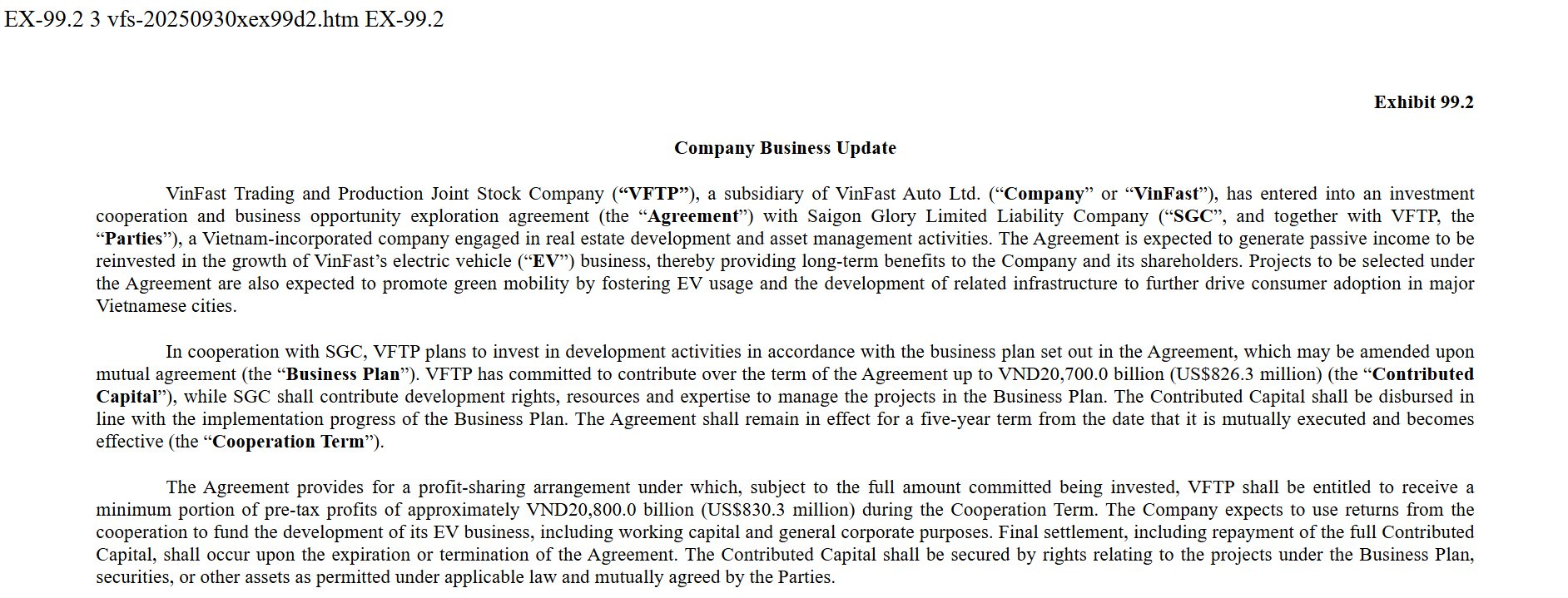 VinFast muốn góp vốn 20.700 tỷ đồng để hưởng lợi nhuận 20.800 tỷ đồng từ hợp tác cùng Saigon Glory - công ty BĐS có dự án Khu tứ giác Bến Thành- Ảnh 1.