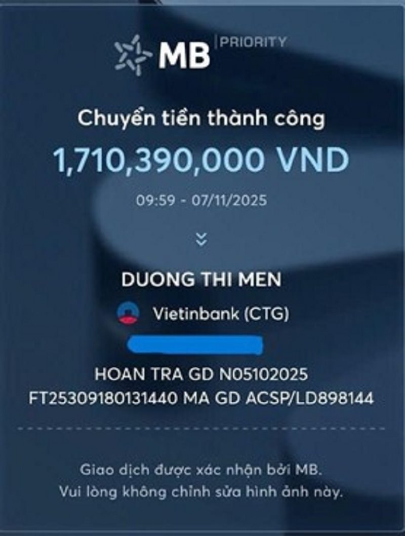 Người phụ nữ Lạng Sơn chuyển khoản thành công 1,7 tỷ đồng rồi trình báo công an: Chủ tài khoản nhận tiền khẳng định "làm đúng pháp luật thì không sợ sai"- Ảnh 1.