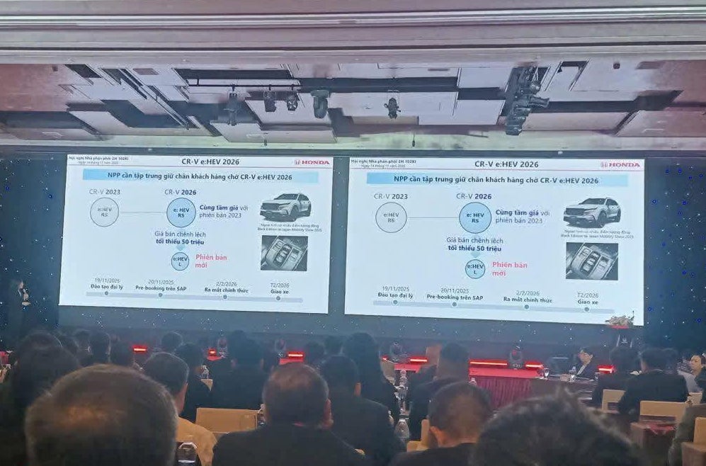 Lộ thông tin Honda CR-V e:HEV 2026 sắp bán tại Việt Nam: Cụm cần số phím bấm, thêm bản giá rẻ cho người thích xe hybrid, bán ra ngay tháng 2- Ảnh 1. Lộ thông tin Honda CR-V e:HEV 2026 sắp bán tại Việt Nam: Cụm cần số phím bấm, thêm bản giá rẻ cho người thích xe hybrid, bán ra ngay tháng 2- Ảnh 1.