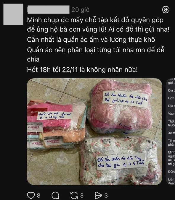 Những tờ giấy note trên túi quần áo gửi về miền Trung lúc này: Thương nhau từ cái nhỏ nhất!- Ảnh 5.