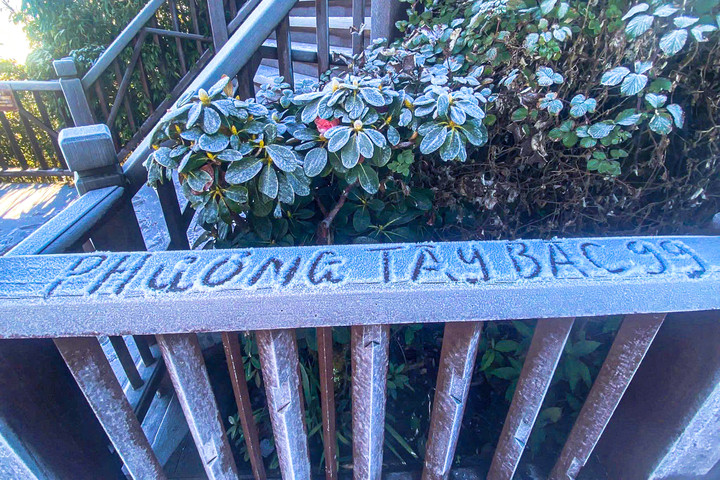 Đỉnh Fansipan xuất hiện băng giá- Ảnh 3.