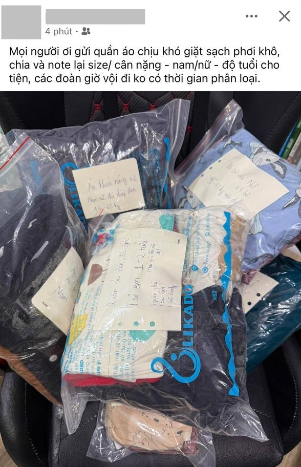 Những tờ giấy note trên túi quần áo gửi về miền Trung lúc này: Thương nhau từ cái nhỏ nhất!- Ảnh 4.