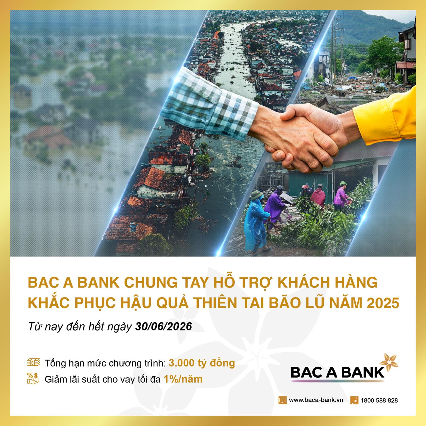 BAC A BANK chung tay hỗ trợ khách hàng khắc phục hậu quả thiên tai bão lũ năm 2025- Ảnh 1.