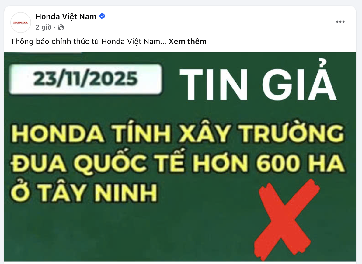 Honda Việt Nam chính thức lên tiếng về thông tin xây trường đua với quy mô hơn 600ha tại Tây Ninh- Ảnh 2.
