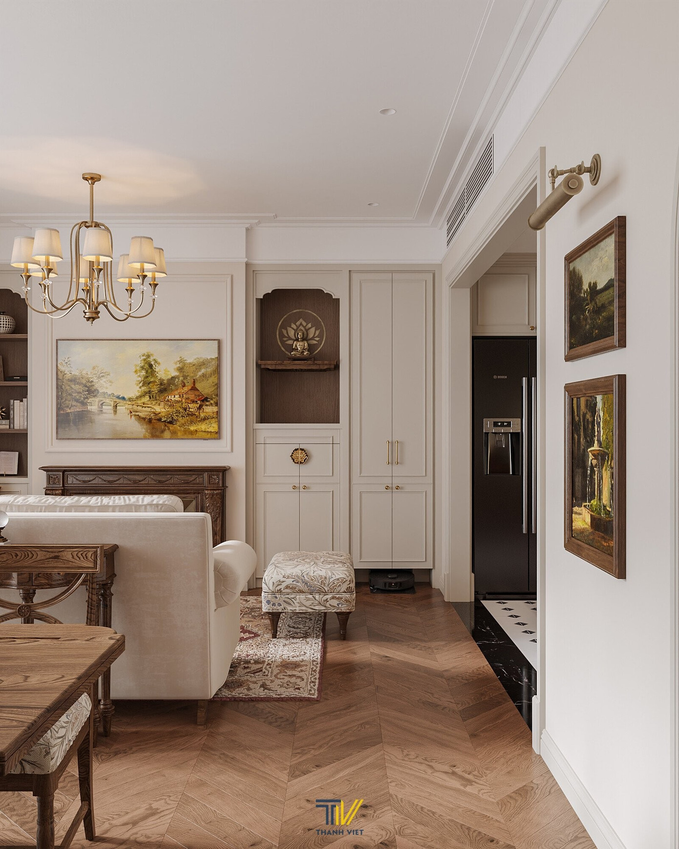 Thiết kế nội thất phong cách Âu Mỹ cho căn hộ 110m2- Ảnh 8.