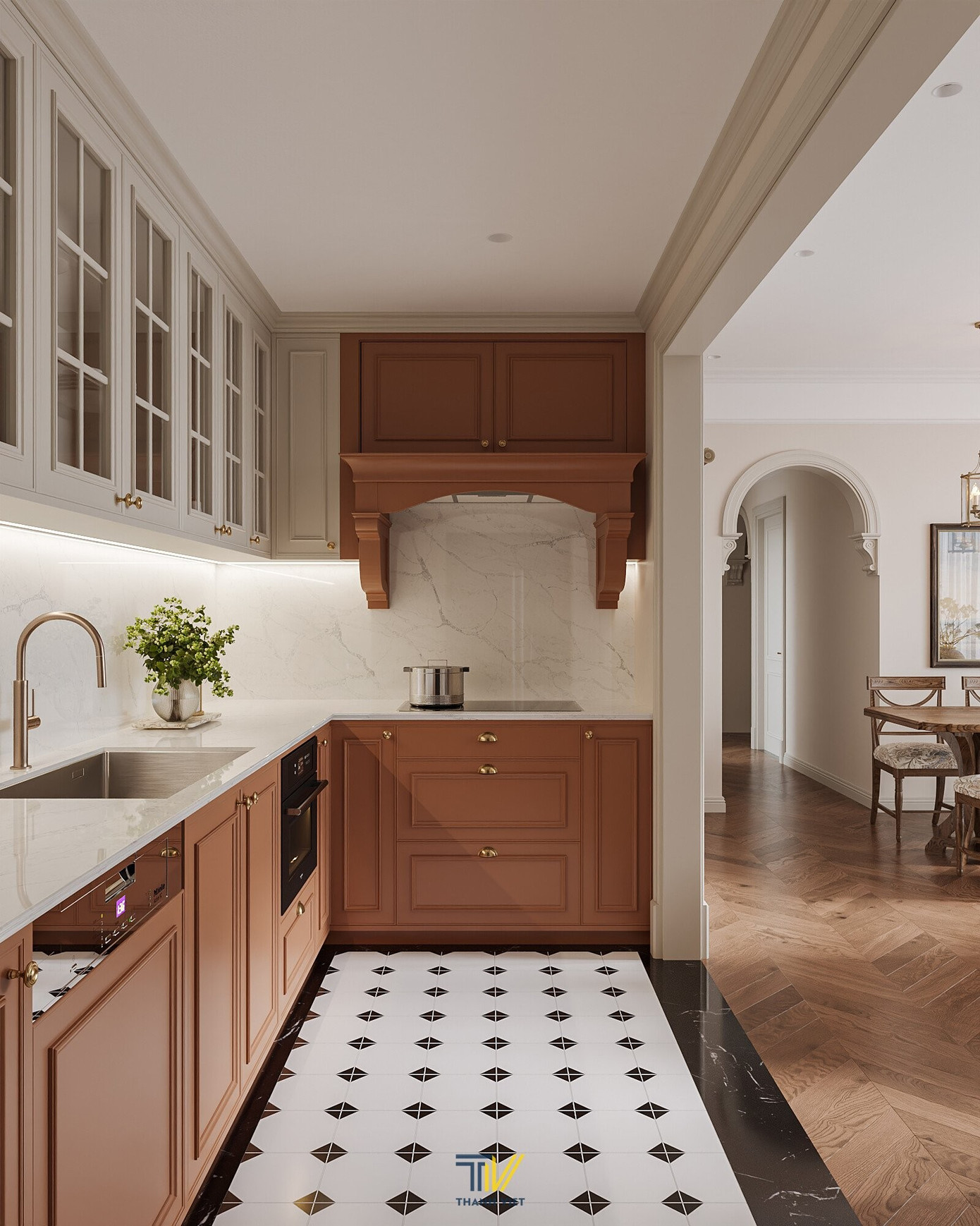 Thiết kế nội thất phong cách Âu Mỹ cho căn hộ 110m2- Ảnh 7.