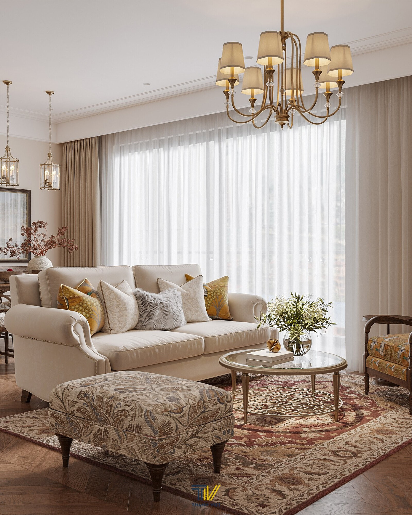 Thiết kế nội thất phong cách Âu Mỹ cho căn hộ 110m2- Ảnh 5.