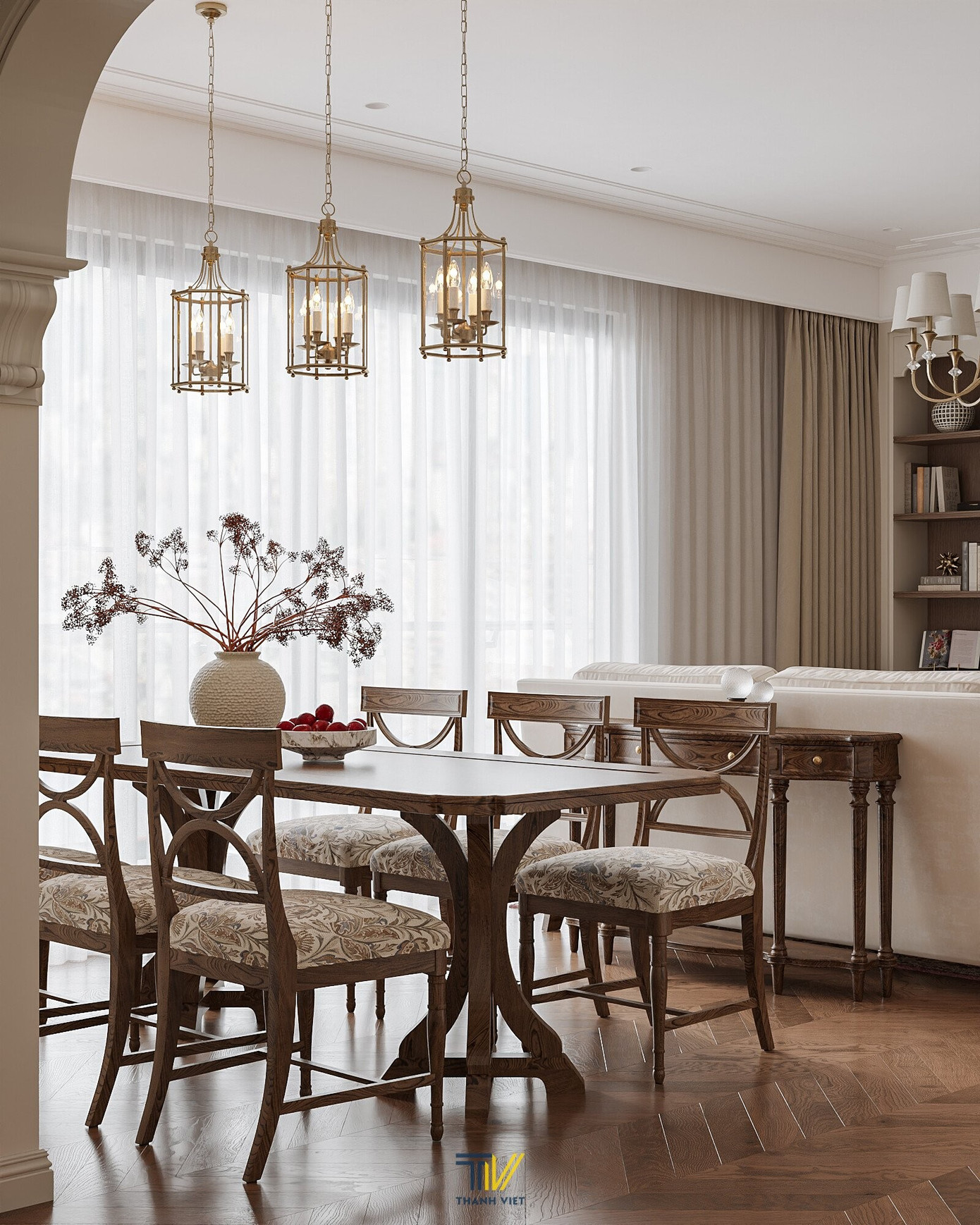 Thiết kế nội thất phong cách Âu Mỹ cho căn hộ 110m2- Ảnh 6.