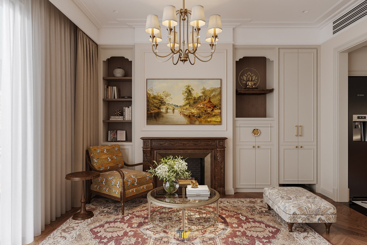 Thiết kế nội thất phong cách Âu Mỹ cho căn hộ 110m2- Ảnh 4.