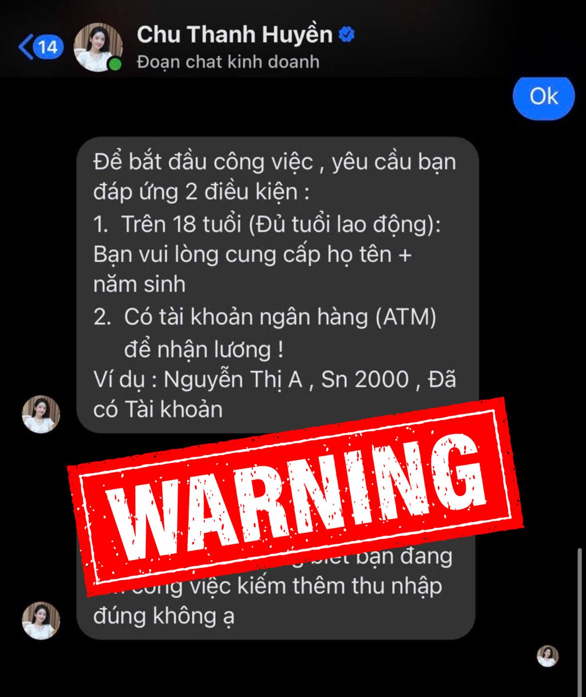 Mọi người chú ý, vợ Quang Hải cảnh báo lừa đảo nghiêm trọng- Ảnh 2. Mọi người chú ý, vợ Quang Hải cảnh báo lừa đảo nghiêm trọng- Ảnh 2.