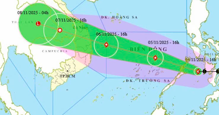 Bão Kalmaegi dự báo giật cấp 15 khi đổ bộ, mưa lớn tới 600 mm, nhiều địa phương chịu ảnh hưởng- Ảnh 1. Bão Kalmaegi dự báo giật cấp 15 khi đổ bộ, mưa lớn tới 600 mm, nhiều địa phương chịu ảnh hưởng- Ảnh 1.