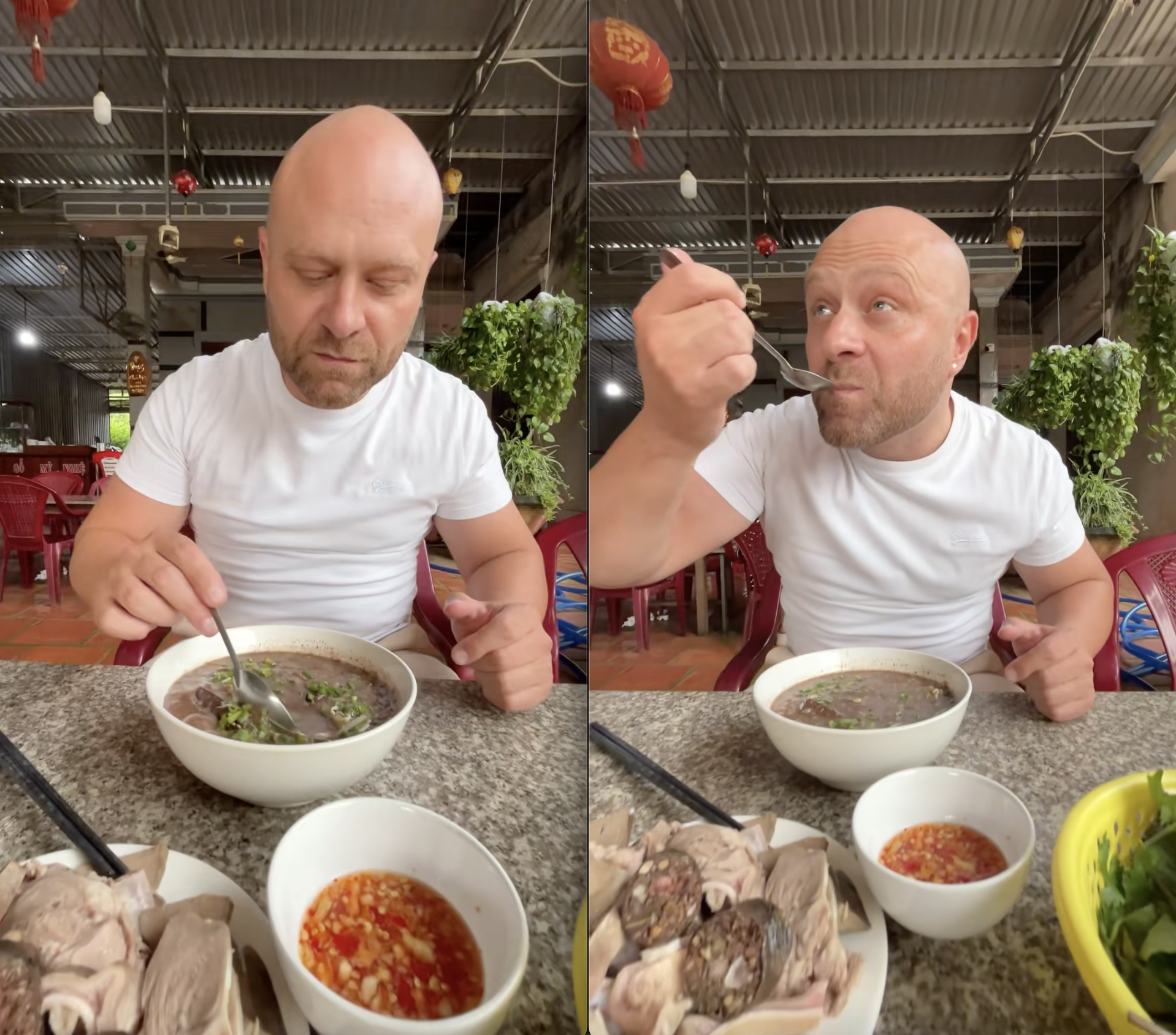 Khách Tây mukbang "mỹ vị nhân gian" của Việt Nam khiến dân mạng nức lòng- Ảnh 1. Khách Tây mukbang "mỹ vị nhân gian" của Việt Nam khiến dân mạng nức lòng- Ảnh 1.