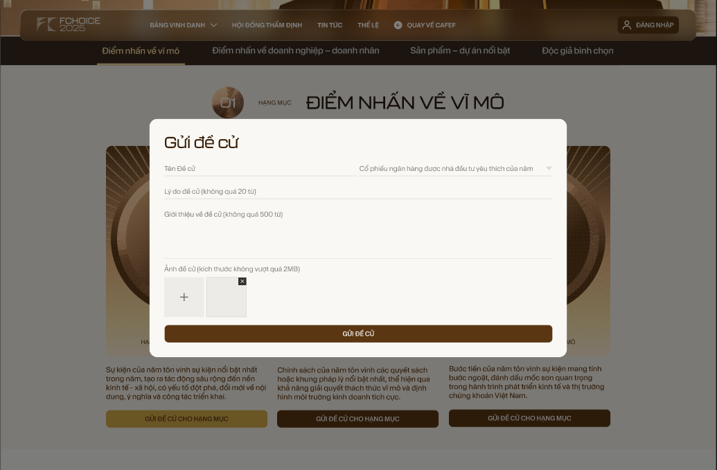 Chính thức: Mở cổng đề cử/tự ứng cử FChoice 2025 từ hôm nay!- Ảnh 1. Chính thức: Mở cổng đề cử/tự ứng cử FChoice 2025 từ hôm nay!- Ảnh 1.