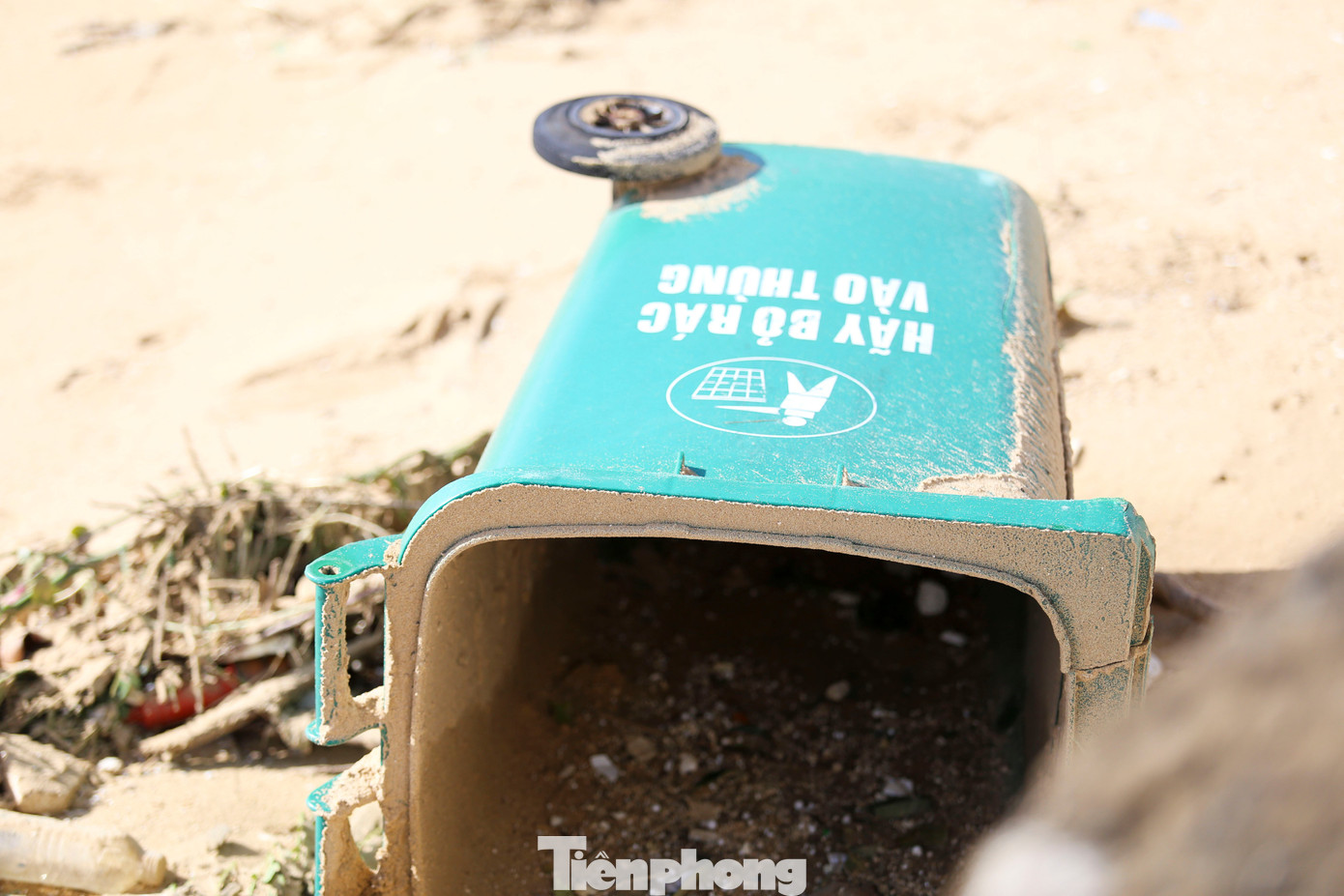 Bãi biển Quy Nhơn ngập rác sau bão số 13- Ảnh 9.