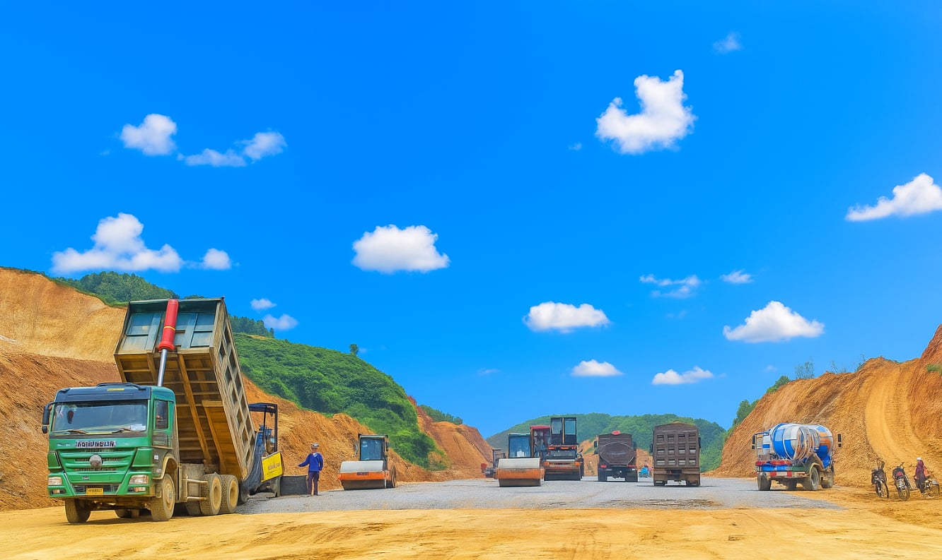 Gần 200 mũi thi công, hơn 1.600 công nhân và 1.400 máy móc đẩy nhanh tiến độ, quyết hoàn thành cao tốc 105km theo chỉ đạo của Thủ tướng- Ảnh 1. Gần 200 mũi thi công, hơn 1.600 công nhân và 1.400 máy móc đẩy nhanh tiến độ, quyết hoàn thành cao tốc 105km theo chỉ đạo của Thủ tướng- Ảnh 1.