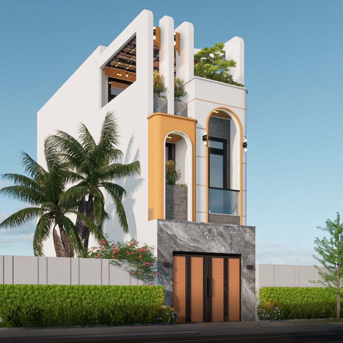 10 ý tưởng thiết kế mặt tiền nhà phố vừa đẹp vừa thoáng sáng- Ảnh 2.