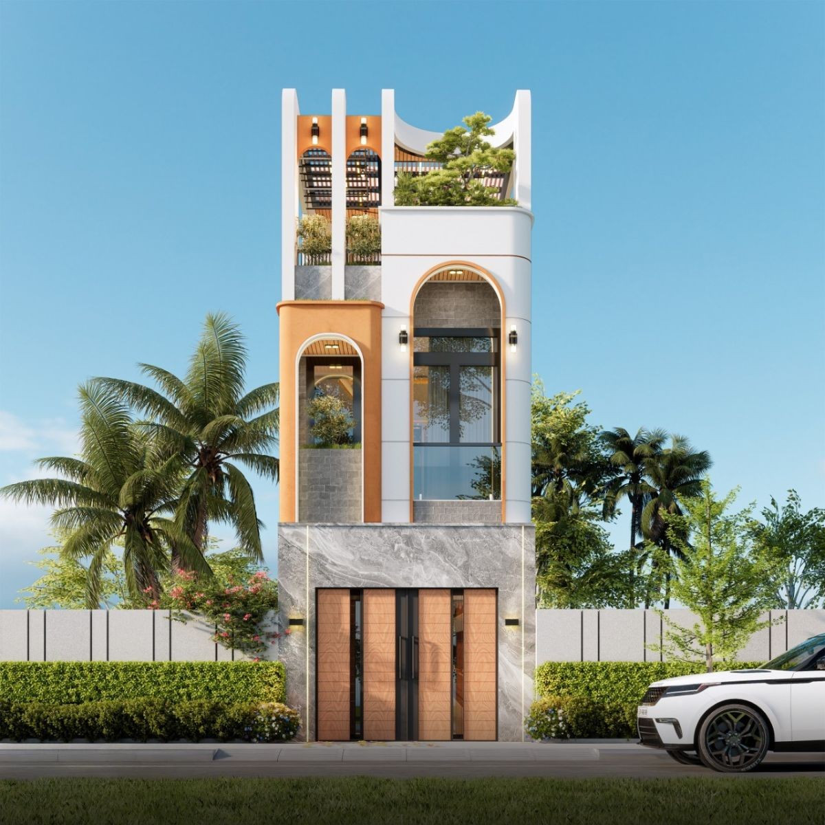 10 ý tưởng thiết kế mặt tiền nhà phố vừa đẹp vừa thoáng sáng- Ảnh 1.