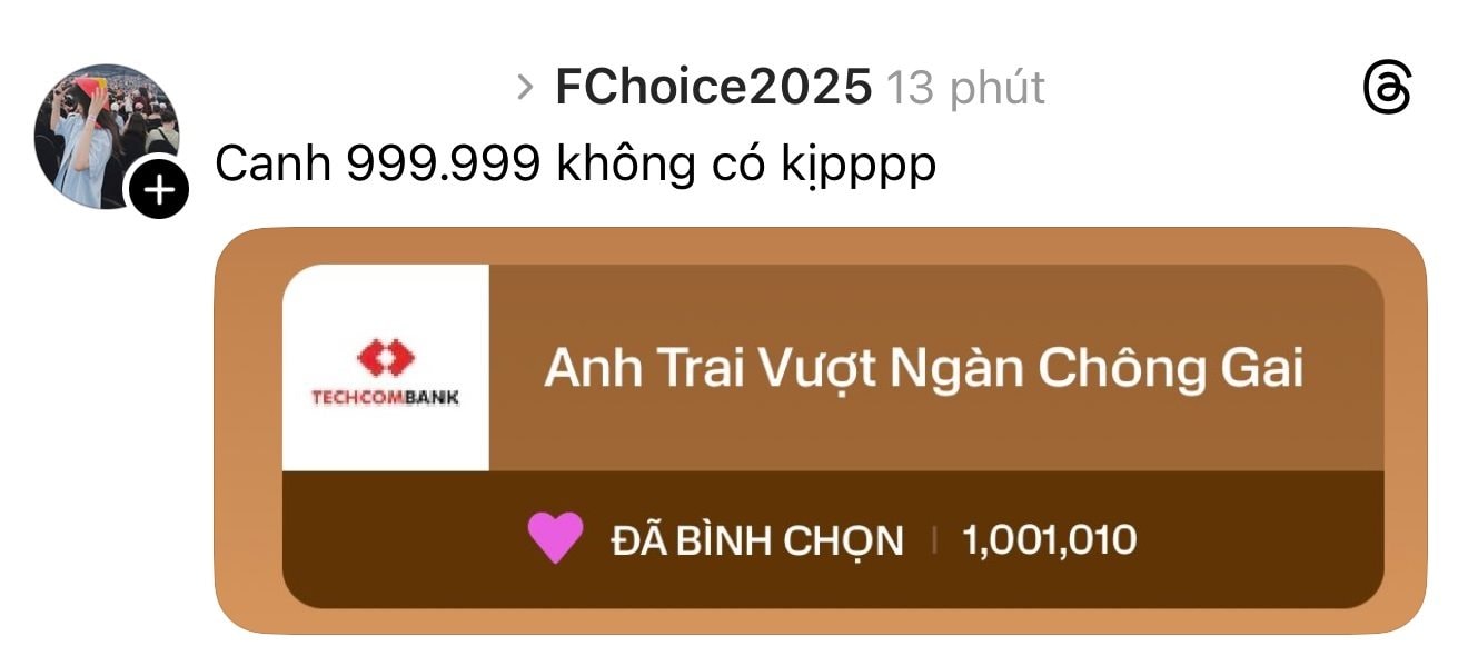 10 ngày trước đại nhạc hội kỷ lục tại Việt Nam, gai con “tung” 1 triệu vote, quyết đưa kim chủ lên ngôi vương lại FChoice 2025? - Ảnh 2.