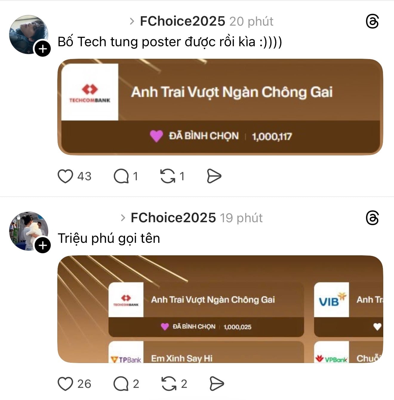 10 ngày trước đại nhạc hội kỷ lục tại Việt Nam, gai con “tung” 1 triệu vote, quyết đưa kim chủ lên ngôi vương lại FChoice 2025? - Ảnh 3.