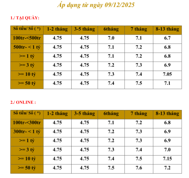 Một ngân hàng lớn trả lãi tiết kiệm 7%/năm cho kỳ hạn 6 tháng với khoản tiền gửi tối thiểu 100 triệu đồng - Ảnh 1.