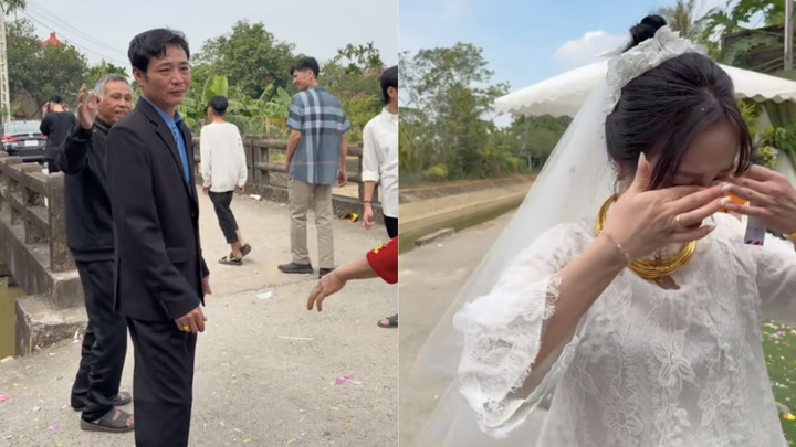 Clip cha không nỡ buông tay con gái về nhà chồng khiến dân mạng rưng rưng- Ảnh 1.