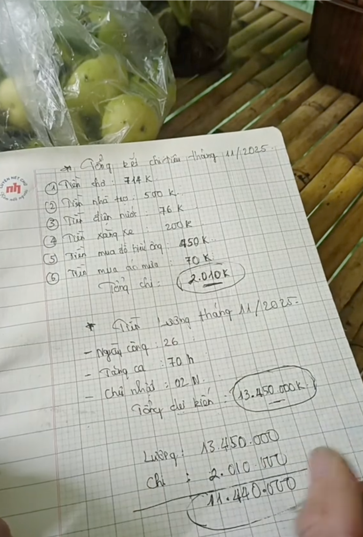 Tuổi trung niên, làm công nhân, tháng tiêu 2 triệu, tiết kiệm 11 triệu, từng đồng đều được tính toán và ghi chép cẩn thận- Ảnh 2.
