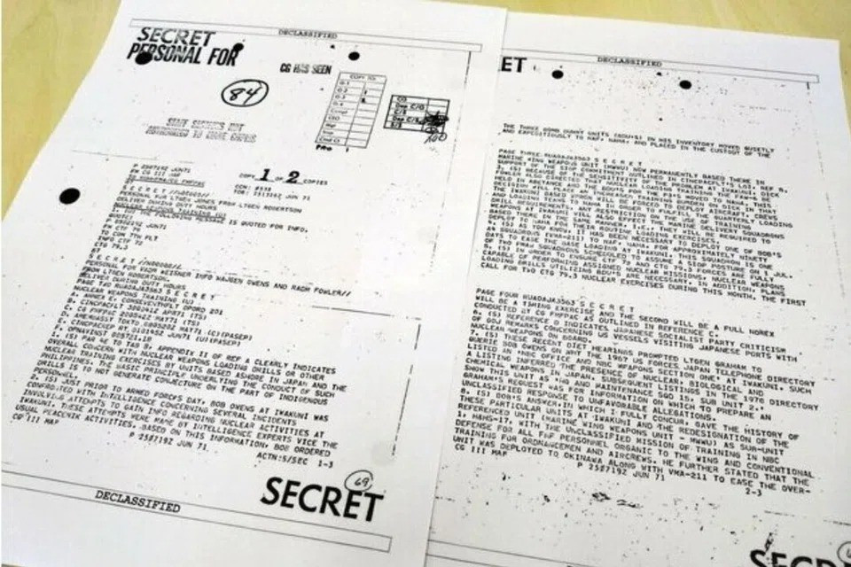 Tài liệu giải mật hé lộ việc Mỹ từng bí mật di chuyển bom hạt nhân giả ở Nhật Bản- Ảnh 1.