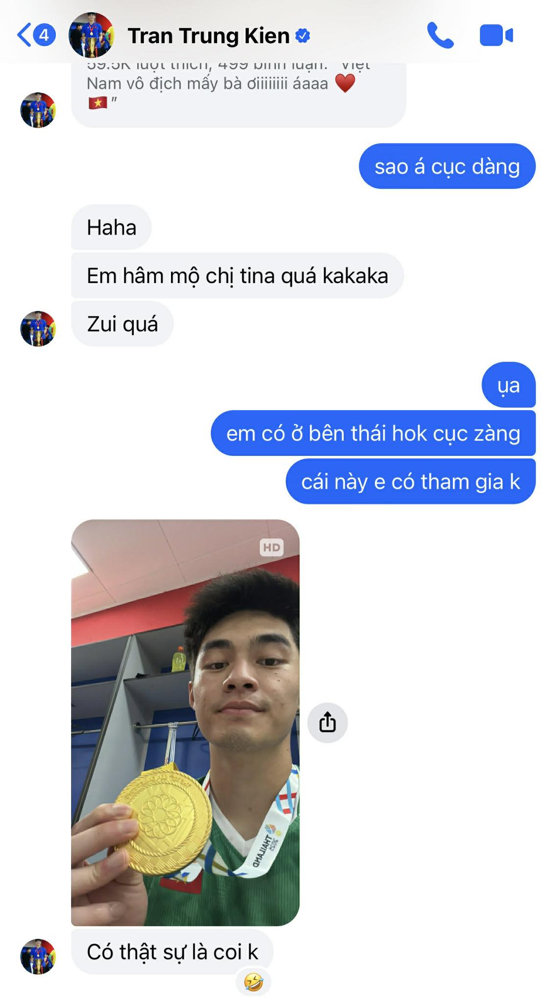 Tin nhắn gửi "cục zàng" lúc 0 giờ thủ môn Trần Trung Kiên sau trận thắng Thái Lan làm lộ một chuyện hết hồn - Ảnh 1. Tin nhắn gửi "cục zàng" lúc 0 giờ thủ môn Trần Trung Kiên sau trận thắng Thái Lan làm lộ một chuyện hết hồn - Ảnh 1.