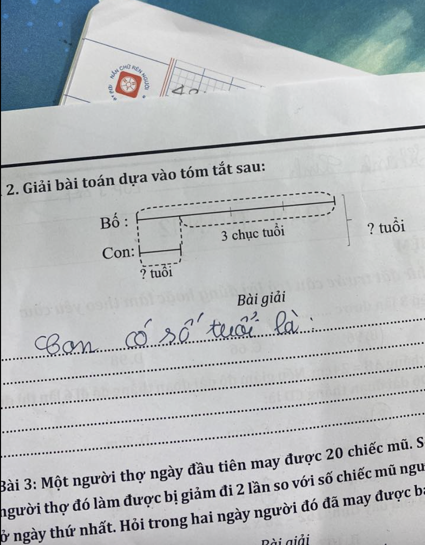 Bài toán của học sinh tiểu học khiến phụ huynh "vò đầu bứt tai", tính tuổi thôi mà khó thế này?- Ảnh 1.