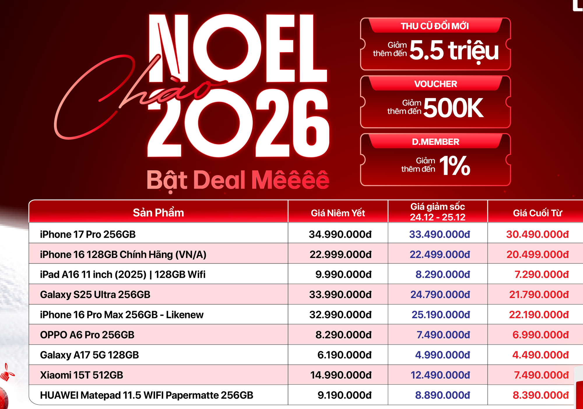 iPhone 17 Pro 256GB giảm giá chạm đáy, đồng hồ thông minh Huawei Watch Fit 4 Pro chỉ còn 2,99 triệu đồng!- Ảnh 1.