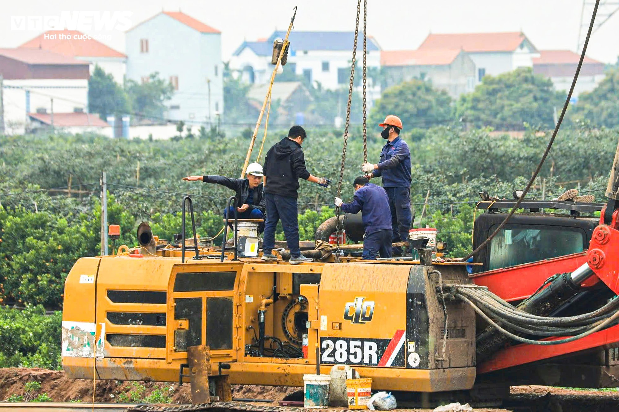 Toàn cảnh công trường thi công cầu Mễ Sở rộng 4 làn xe nối Hà Nội - Hưng Yên- Ảnh 11.
