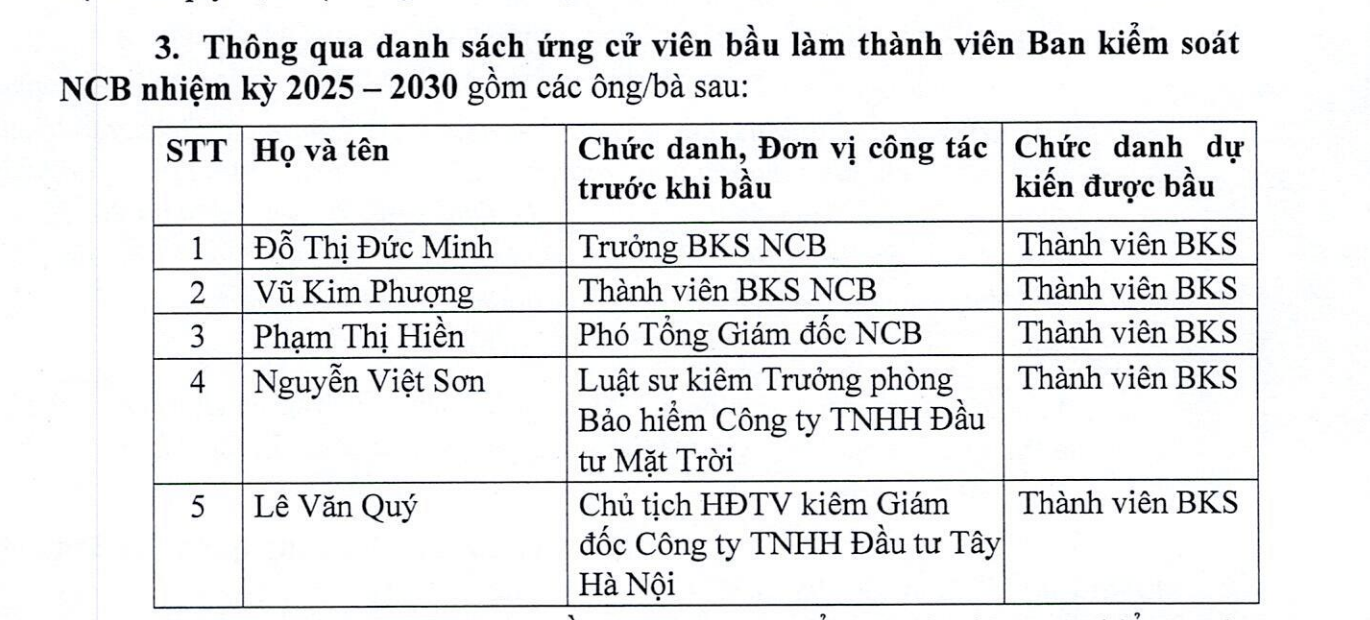 ĐHCĐ bất thường NCB: Bầu HĐQT nhiệm kỳ mới, tăng vốn lên gấp rưỡi - Ảnh 2.