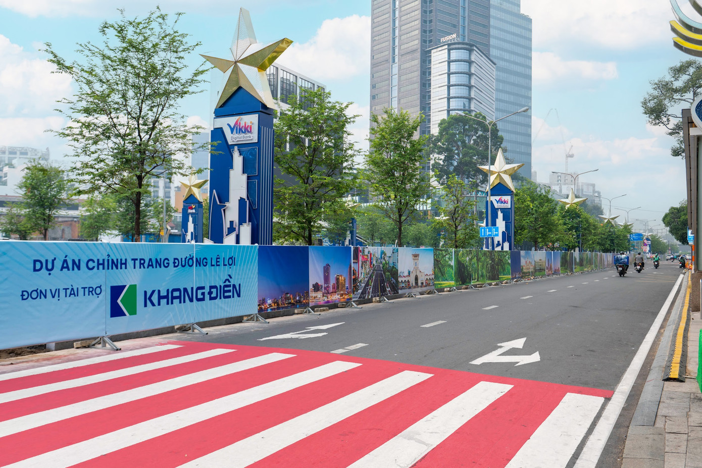 Khang Điền hoàn tất chỉnh trang đường Lê Lợi, diện mạo mới cho trục trung tâm TP.HCM- Ảnh 1.