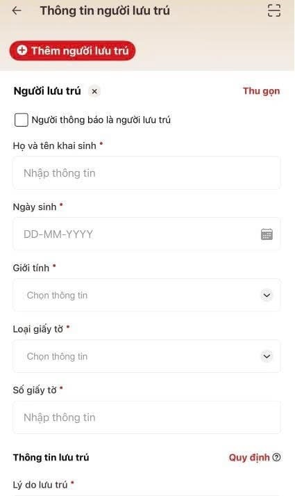 Hướng dẫn chi tiết cách thông báo lưu trú ngay trên ứng dụng VNeID để tránh bị phạt- Ảnh 4.